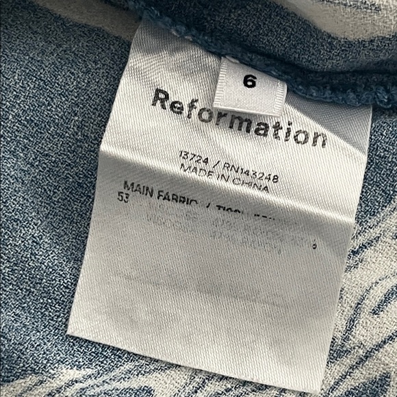 Reformation Blue and White Mini Dress - Picture 9 of 9